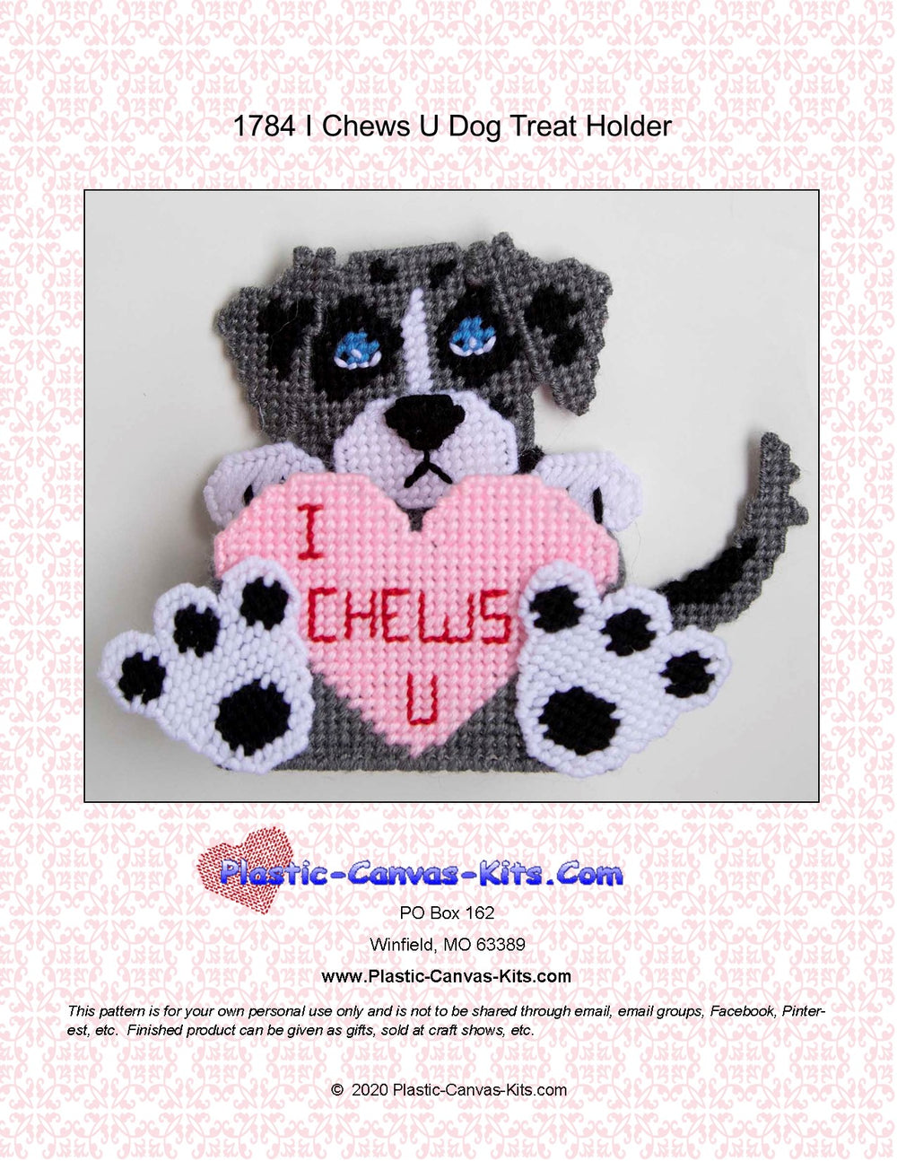Valentine's Day I Chews U Dog Treat Holder