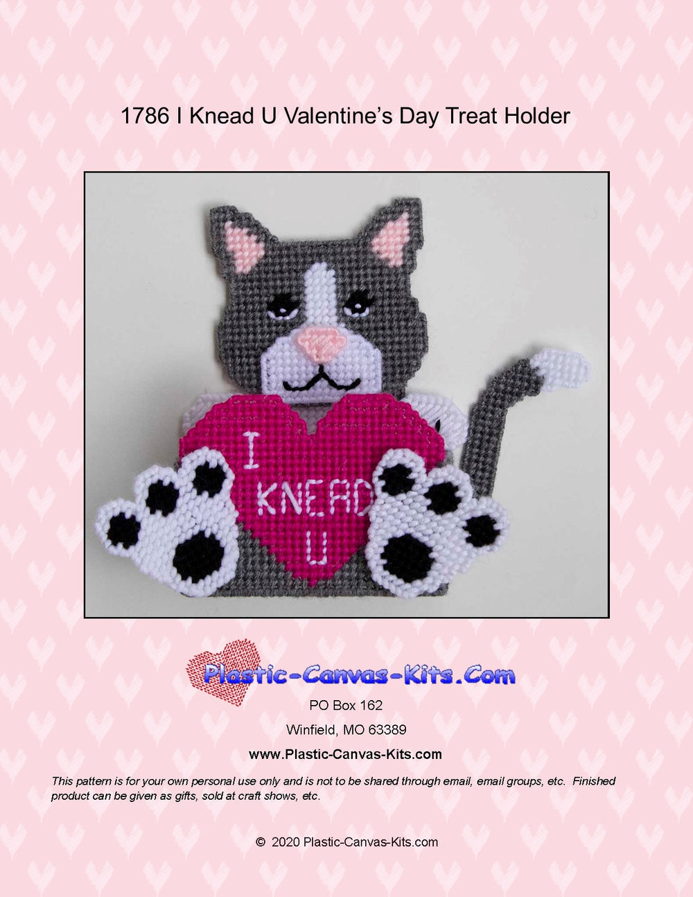 Valentine's Day I Knead U Cat Treat Holder