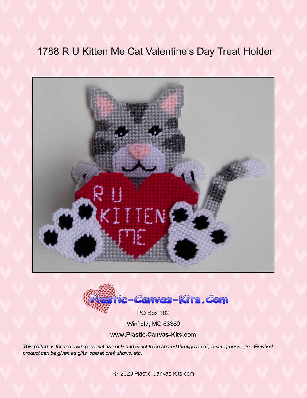Valentine's Day R U Kitten Me Cat Treat Holder