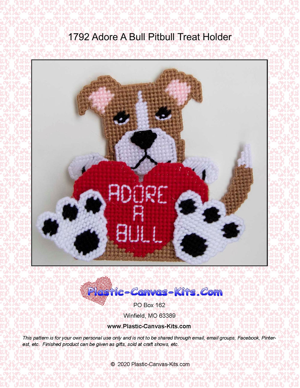 Adore A Bull Valentine's Day Pitbull Treat Holder