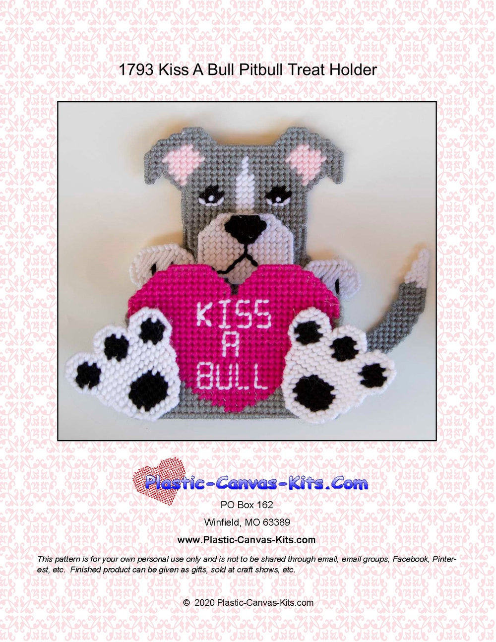 Kiss A Bull Valentine's Day Pitbull Treat Holder