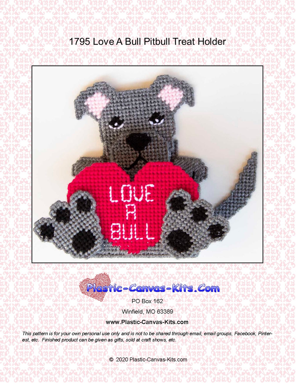 Love a Bull Valentine's Day Pitbull Treat Holder