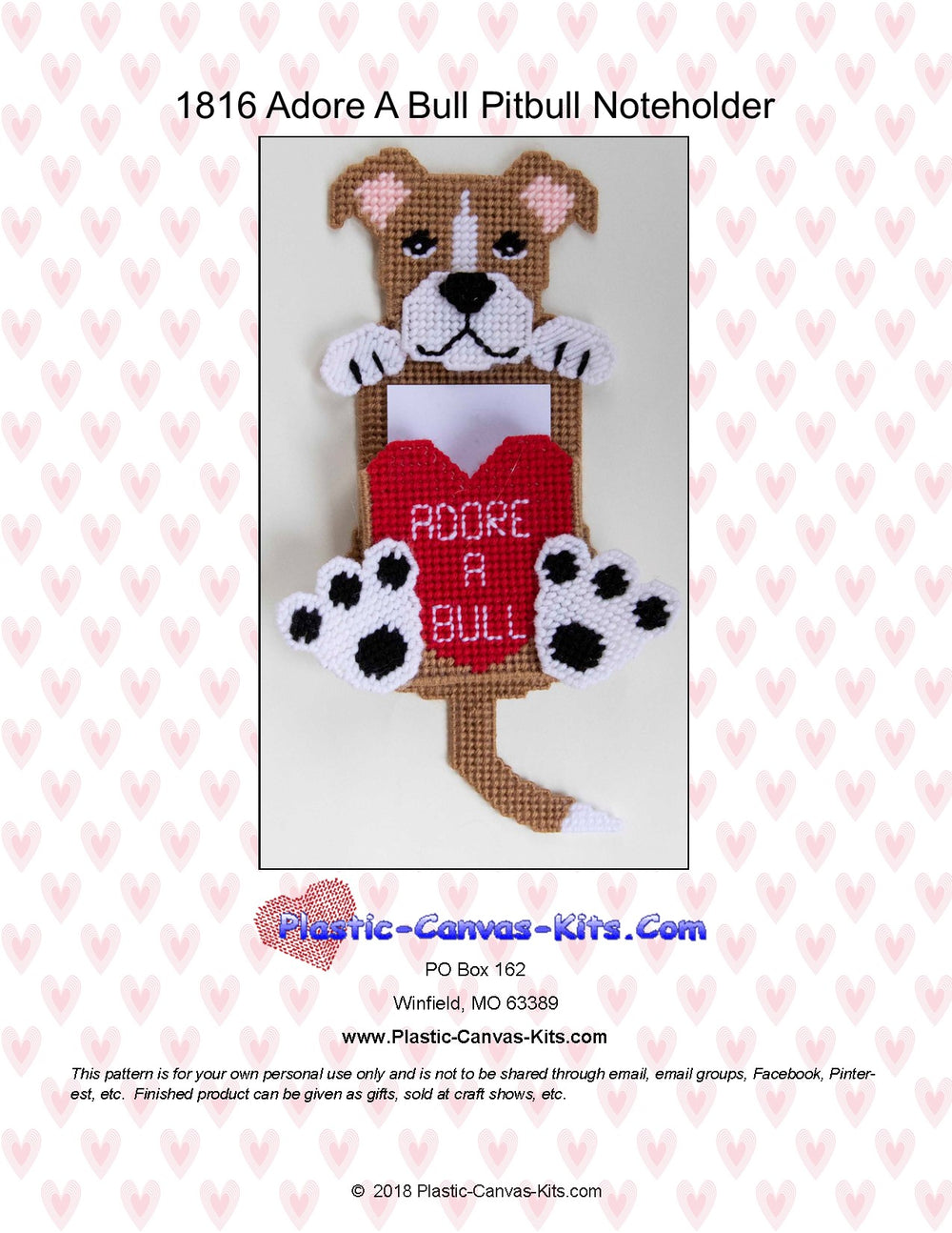 Adore A Bull Pitbull Note Holder