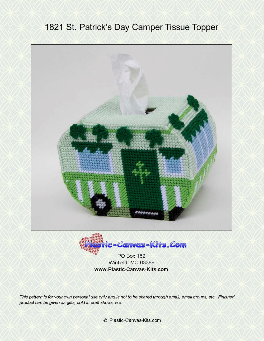 St. Patrick's Day Camper Tissue Topper