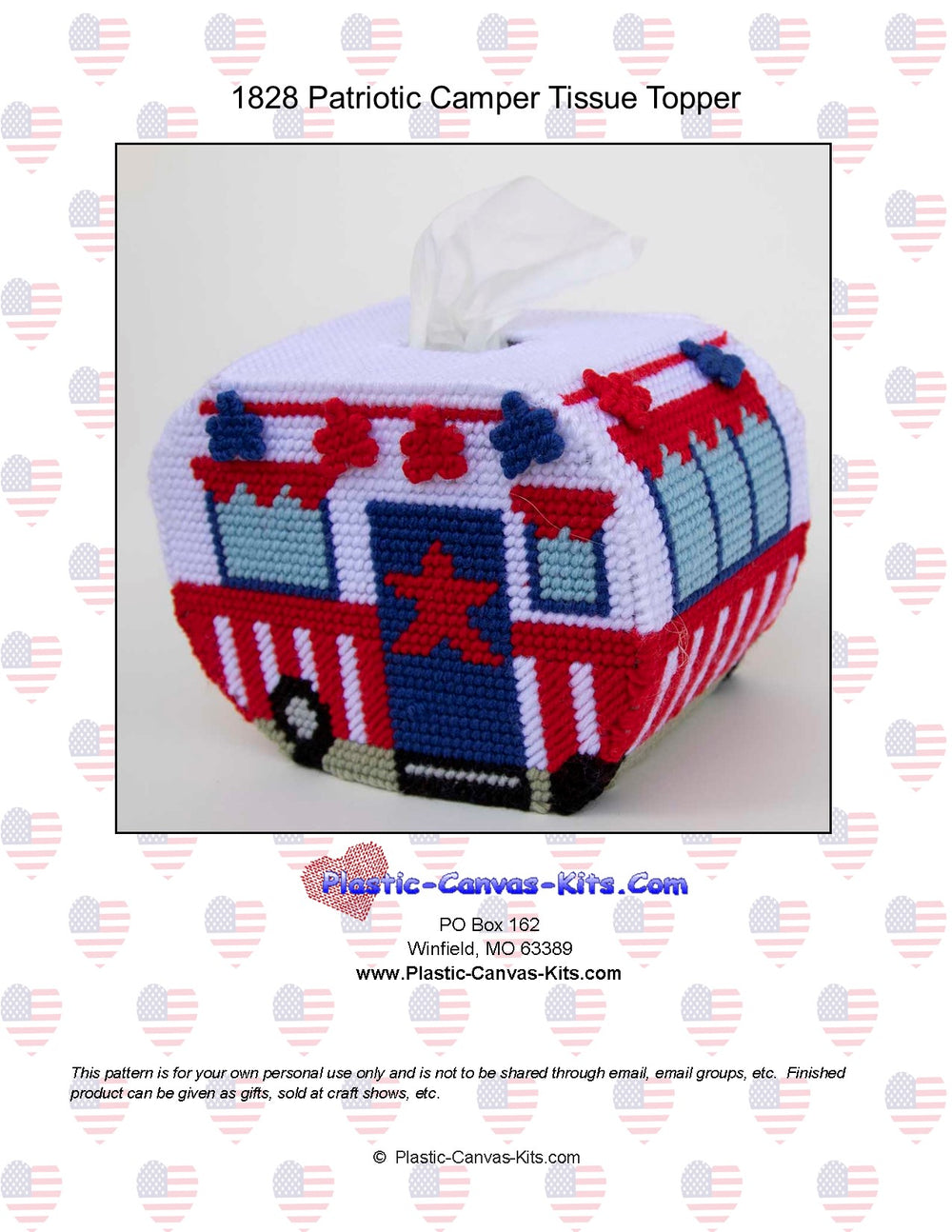 Patriotic Camper Tissue Topper