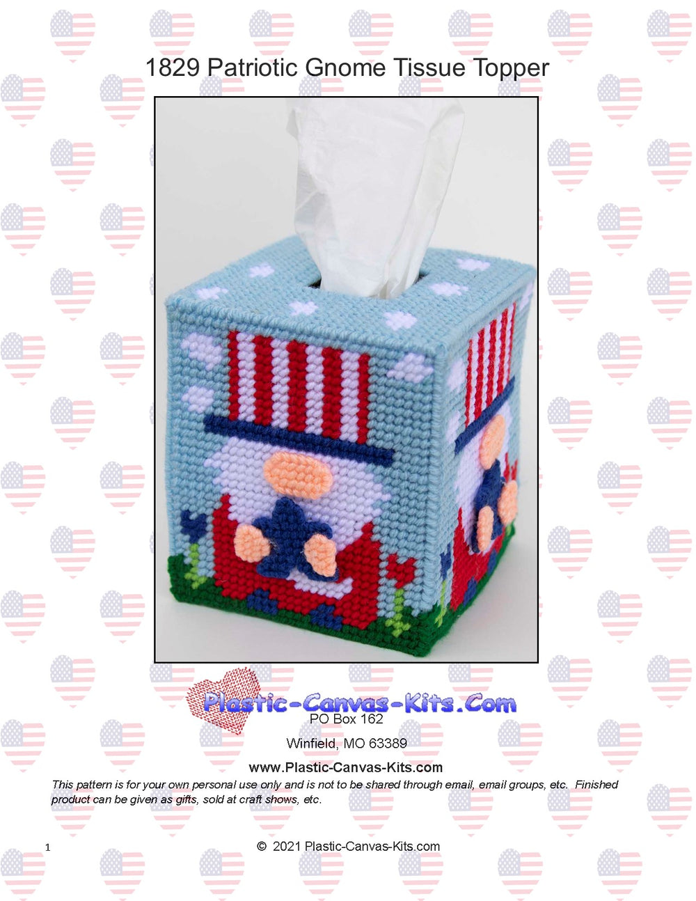 Patriotic Gnome Tissue Topper