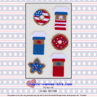 Patriotic Coffee and Donut Magnets