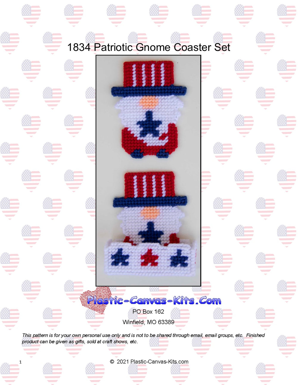 Patriotic Gnome Coaster Set