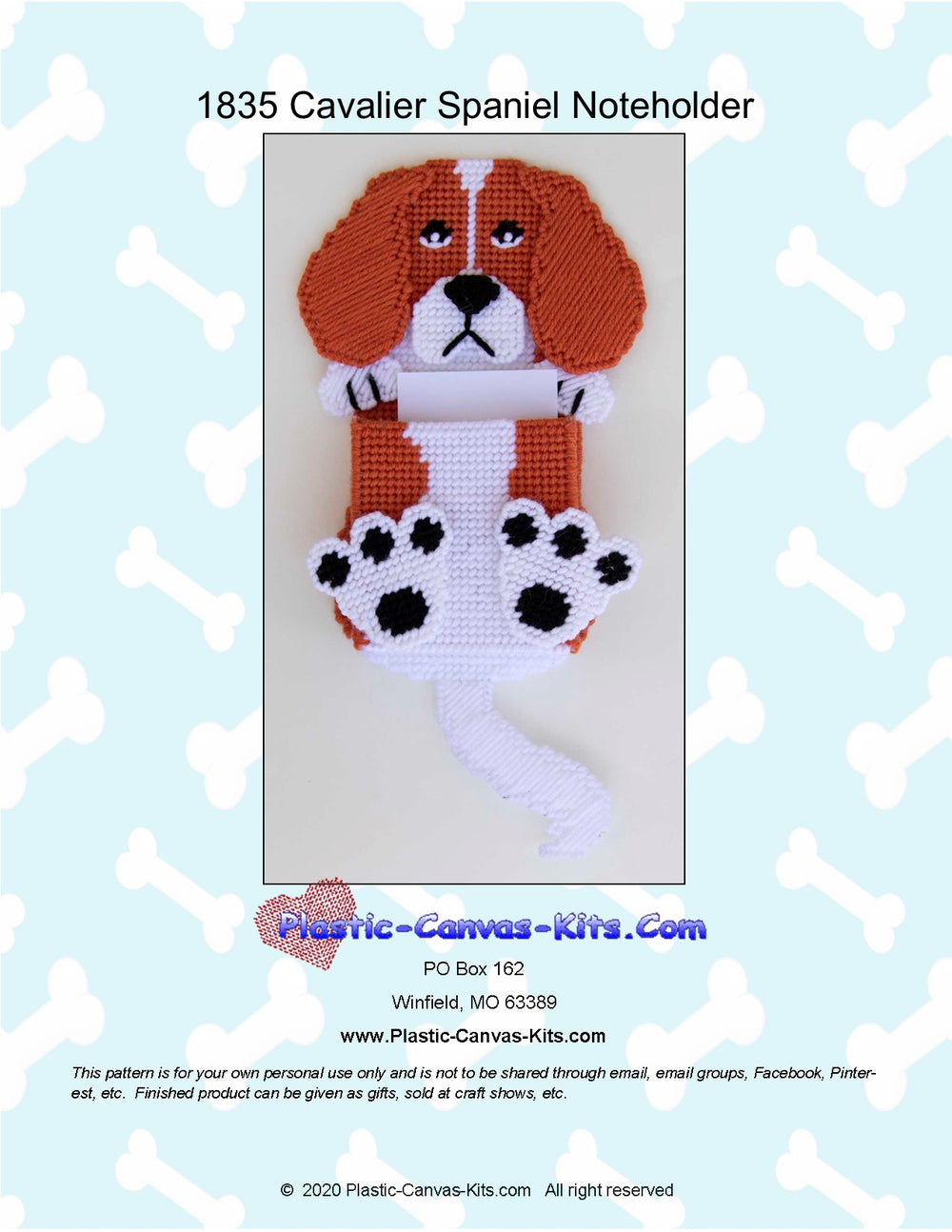 Cavalier Spaniel Note Holder