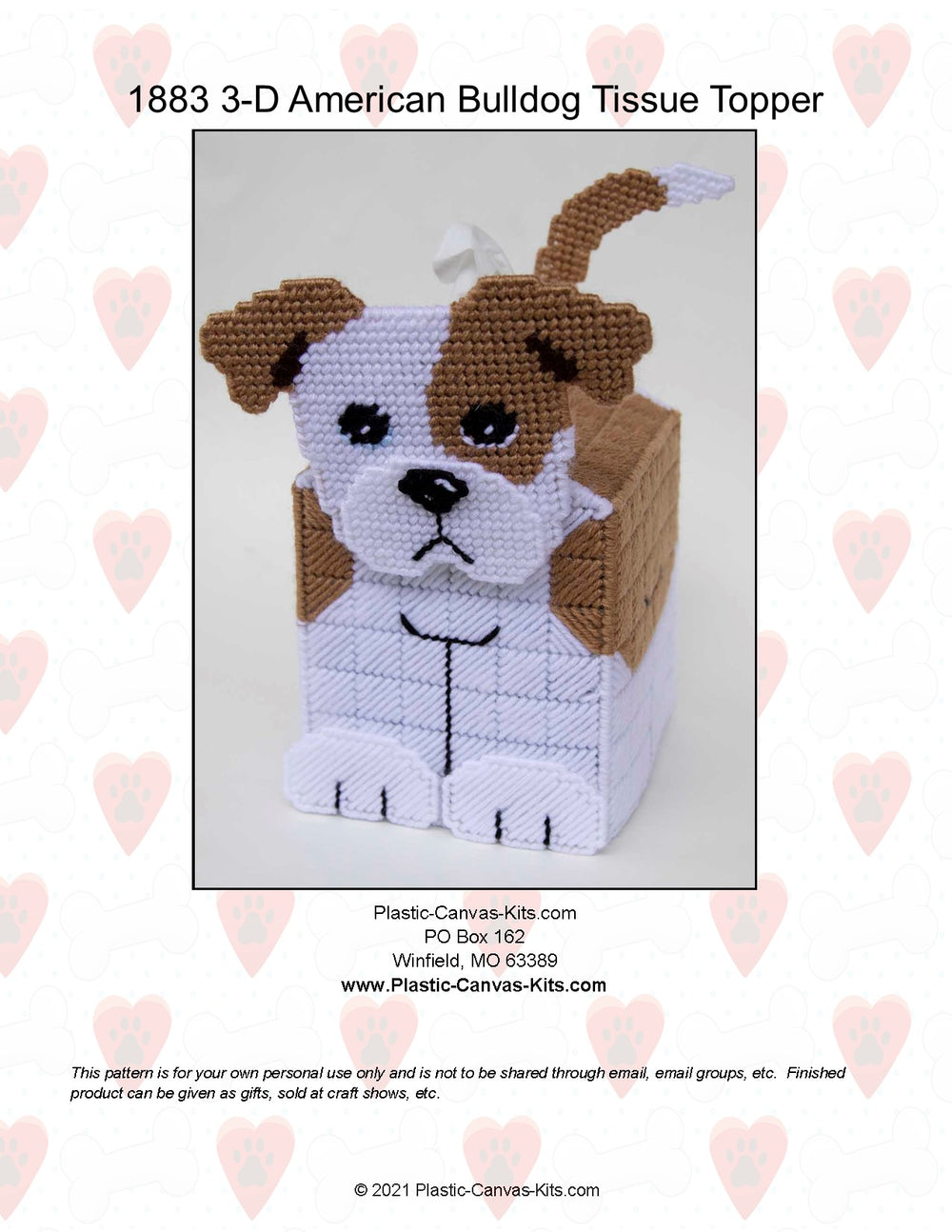 American Bulldog 3-D Tissue Topper