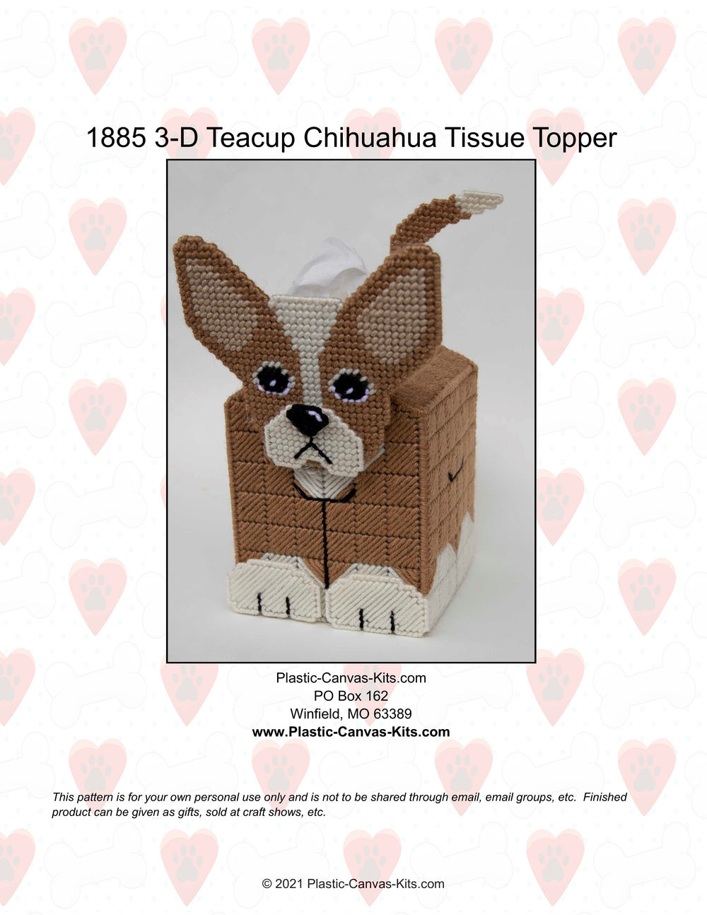 Teacup Chihuahua 3-D Tissue Topper