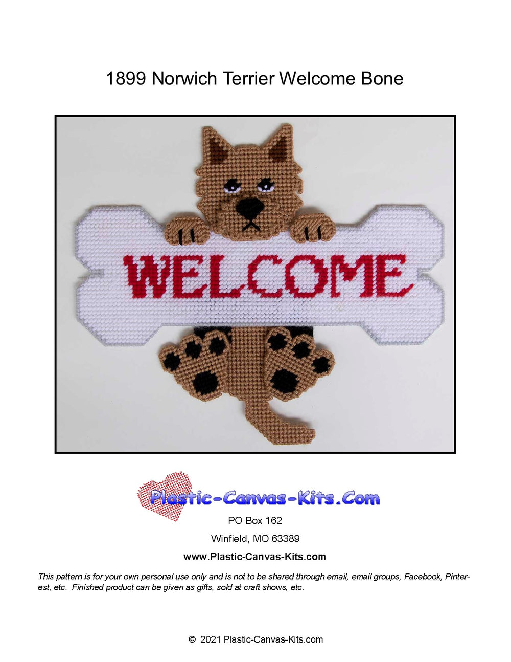 Norwich Terrier Welcome Bone