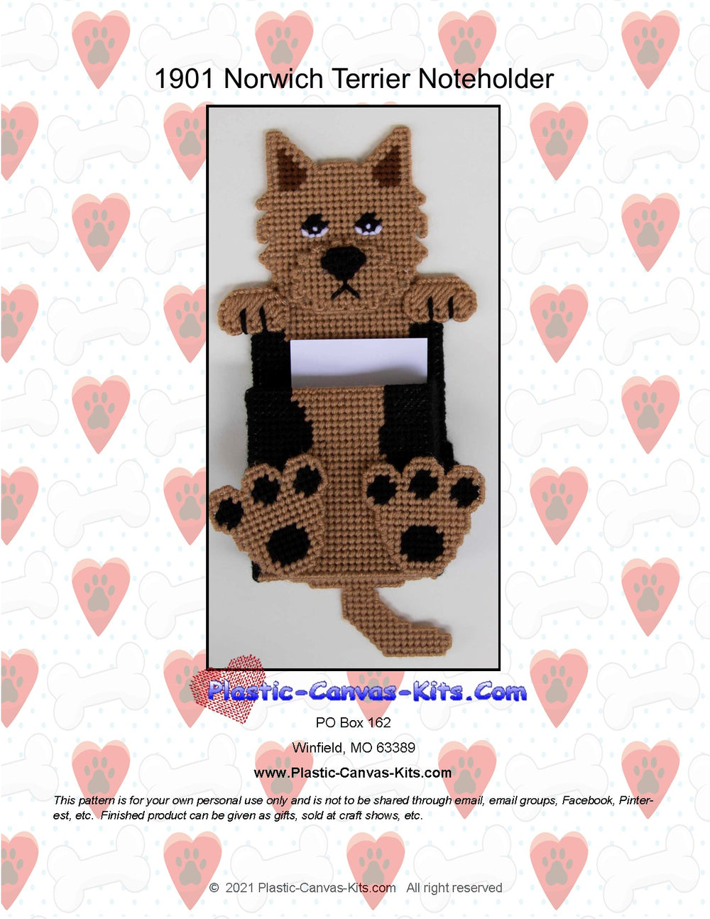 Norwich Terrier Note Holder