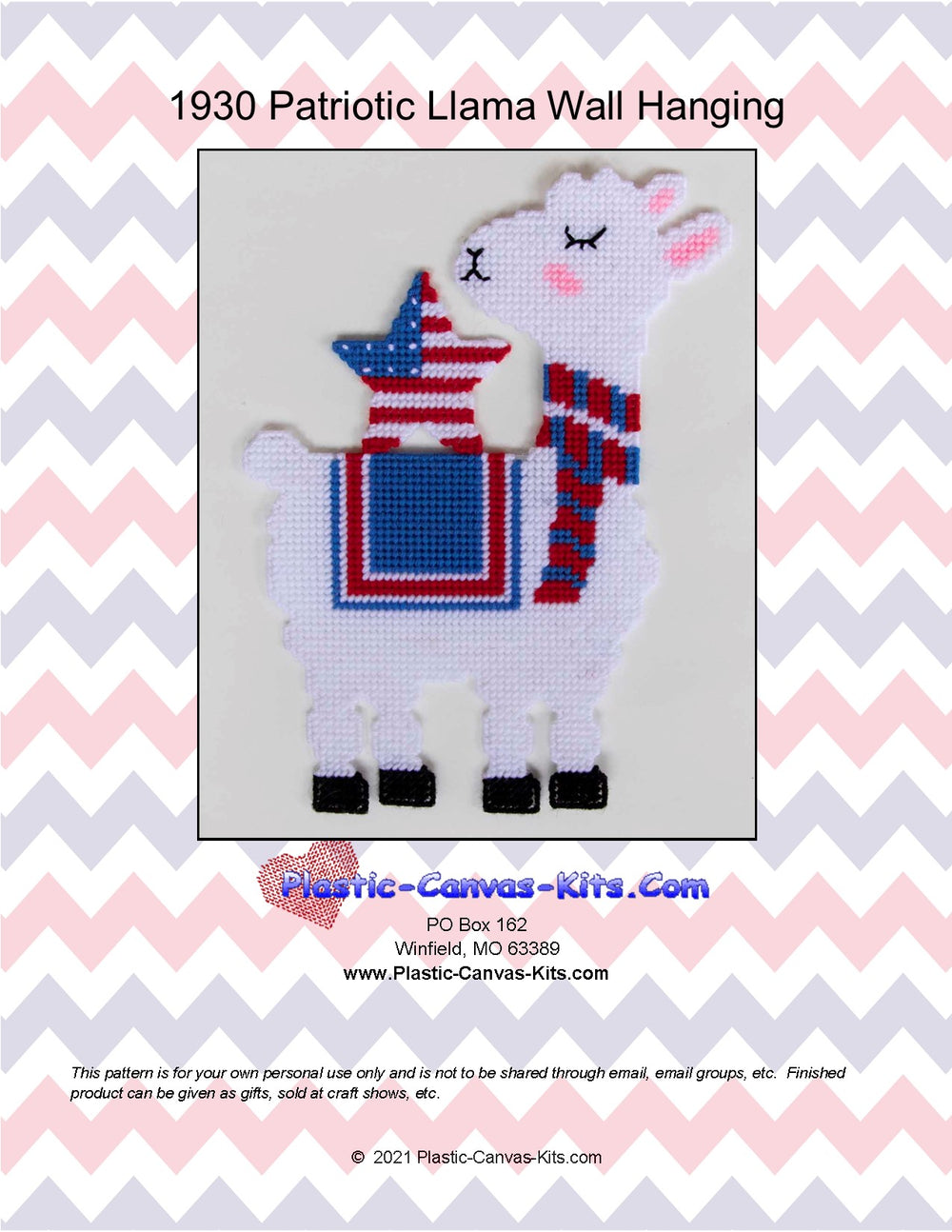 Patriotic Llama Wall Hanging