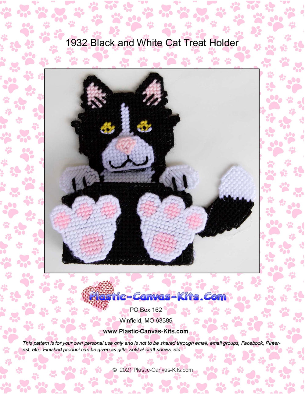 Black and White Cat Treat Holder