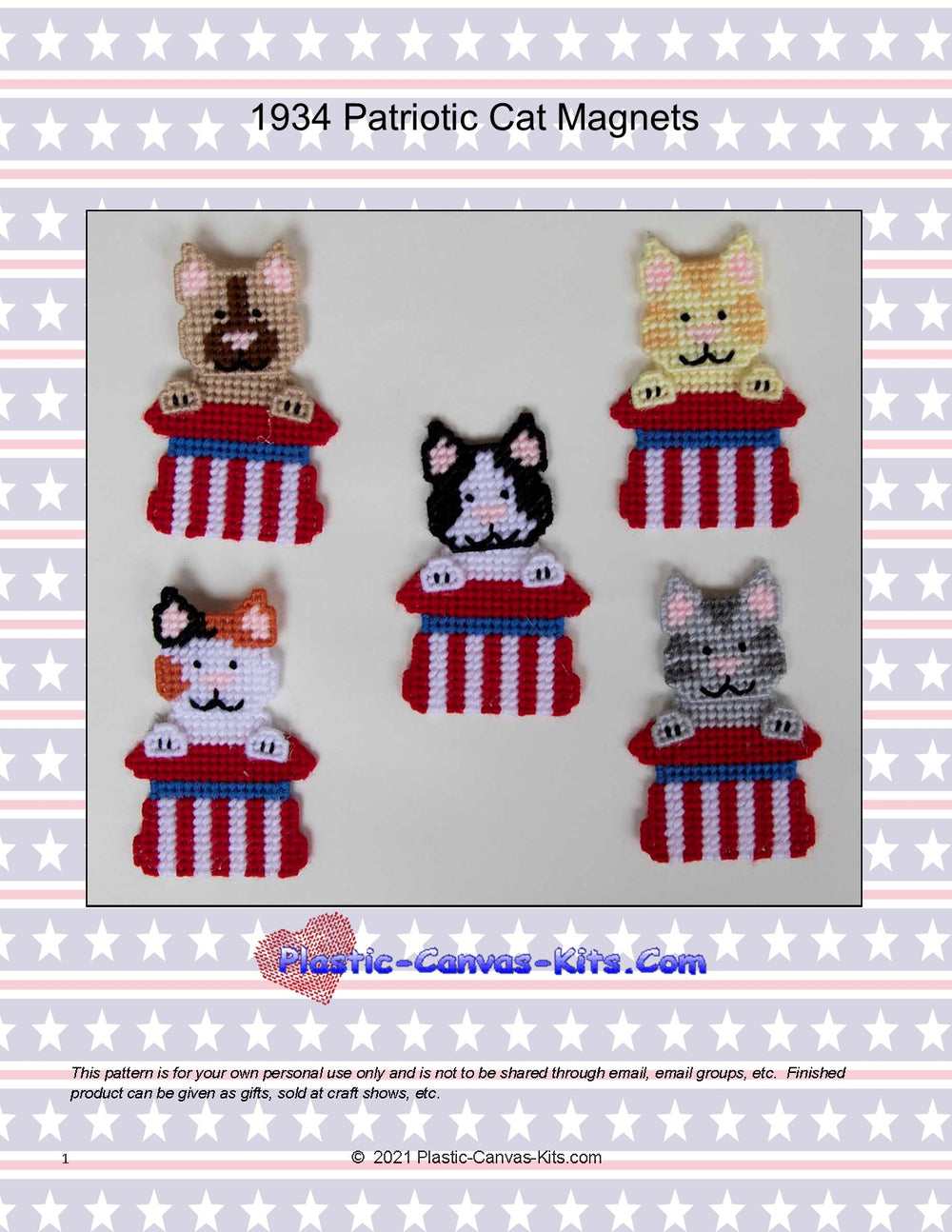 Patriotic Cat Magnets