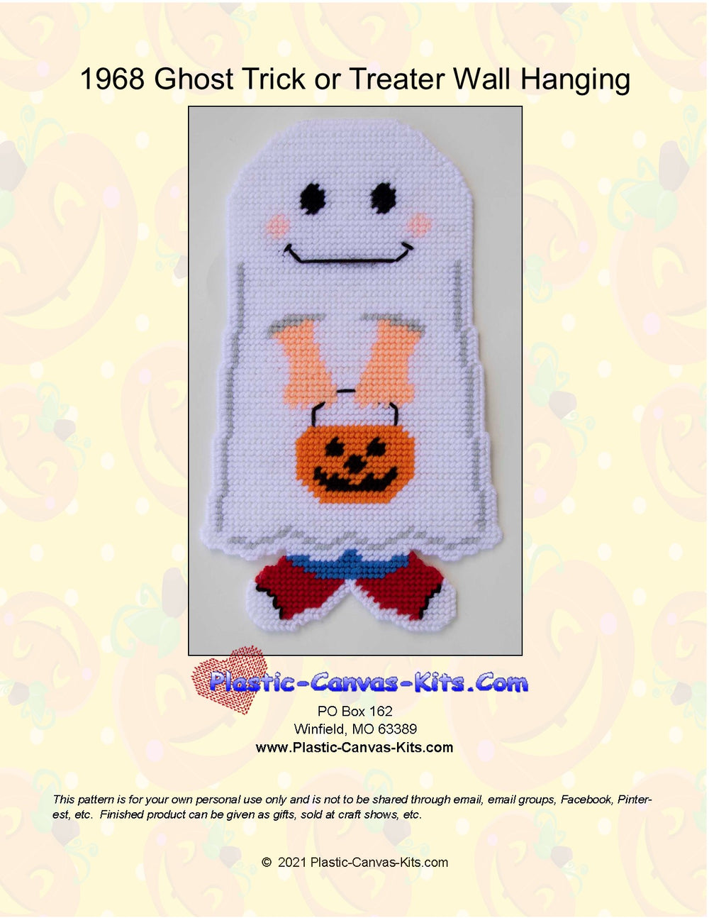 Ghost Trick or Treater Wall Hanging