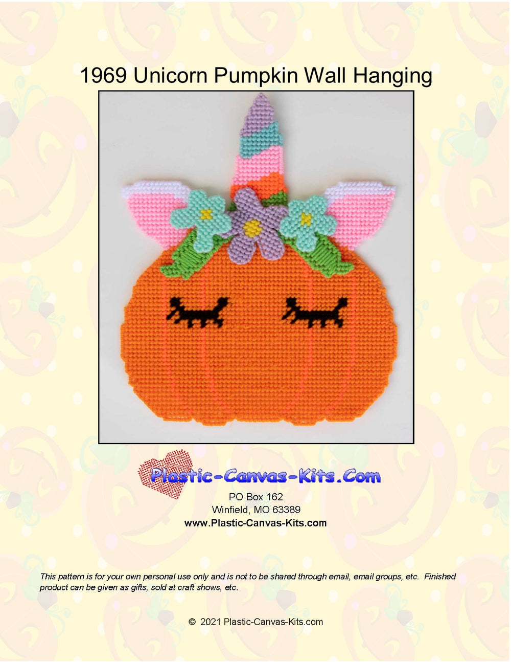 Unicorn Pumpkin Wall Hanging