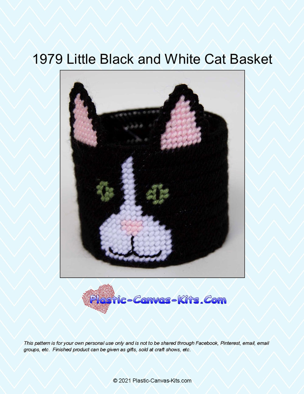 Little Black and White Cat Basket