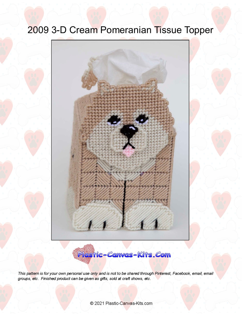 Pomeranian (Cream) 3-D Tissue Topper