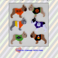 French Bulldogs in Halloween Sweaters Magnet Set