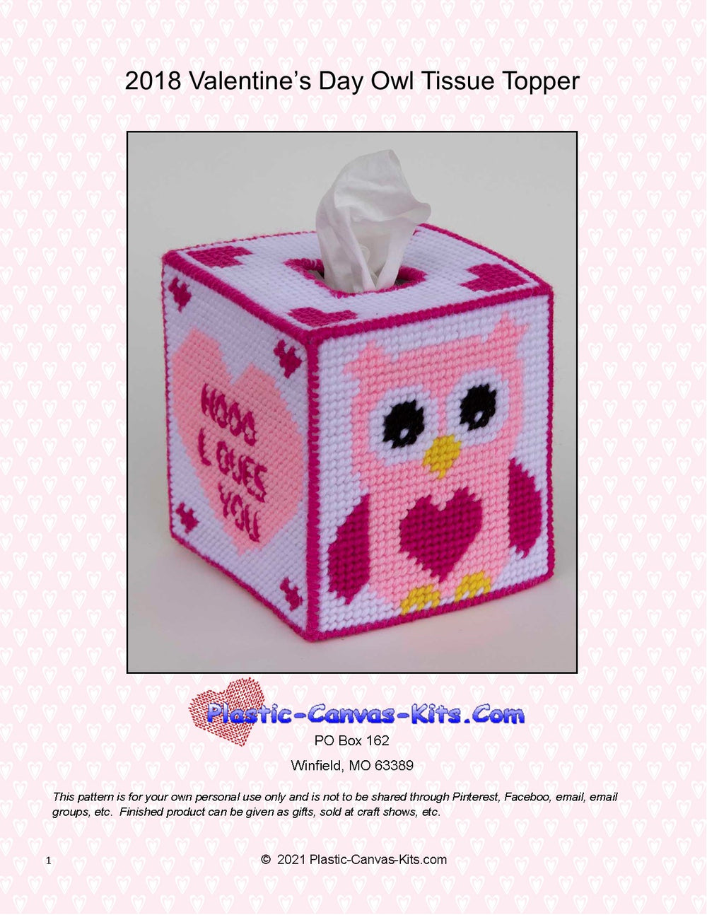 Valentine's Day Owl Tissue Topper