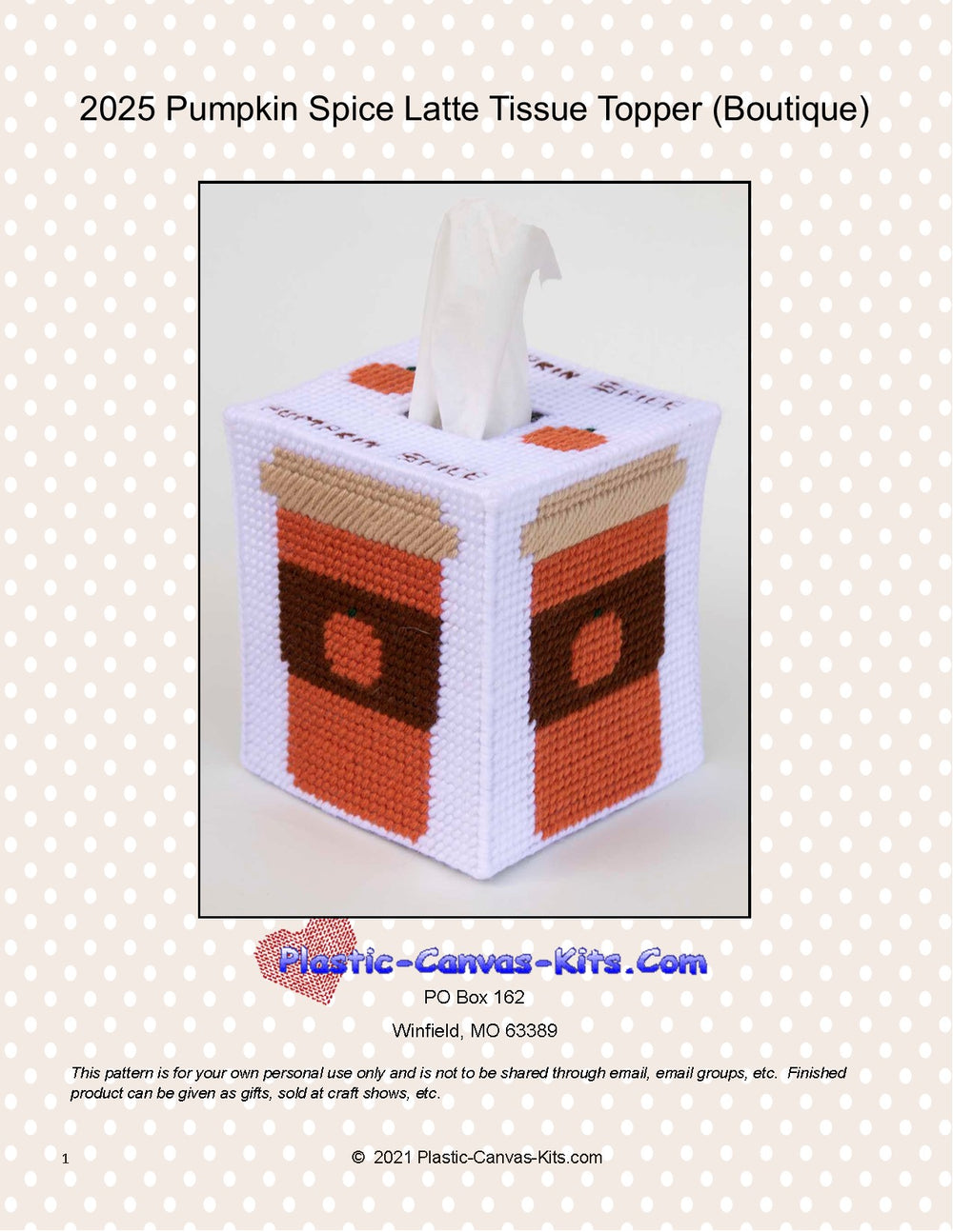 Pumpkin Spice Latte Tissue Topper