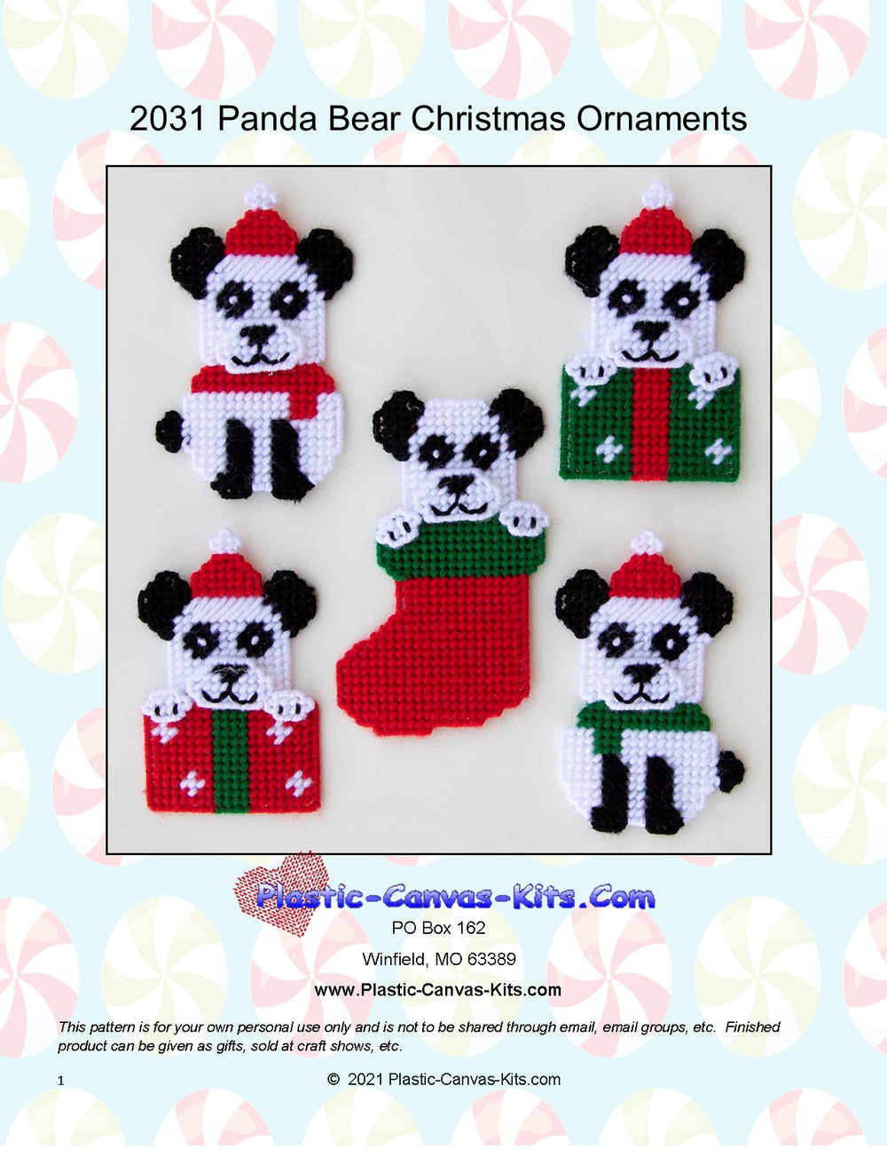 Panda Bear Christmas Ornaments