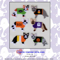 Cats in Halloween Sweaters Magnet Set
