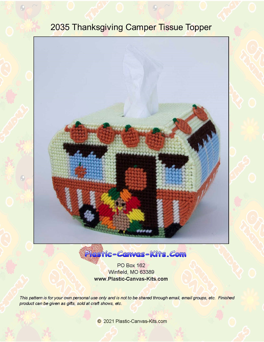 Thanksgiving Camper Tissue Topper