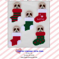 Sloths in Stockings Christmas Ornaments