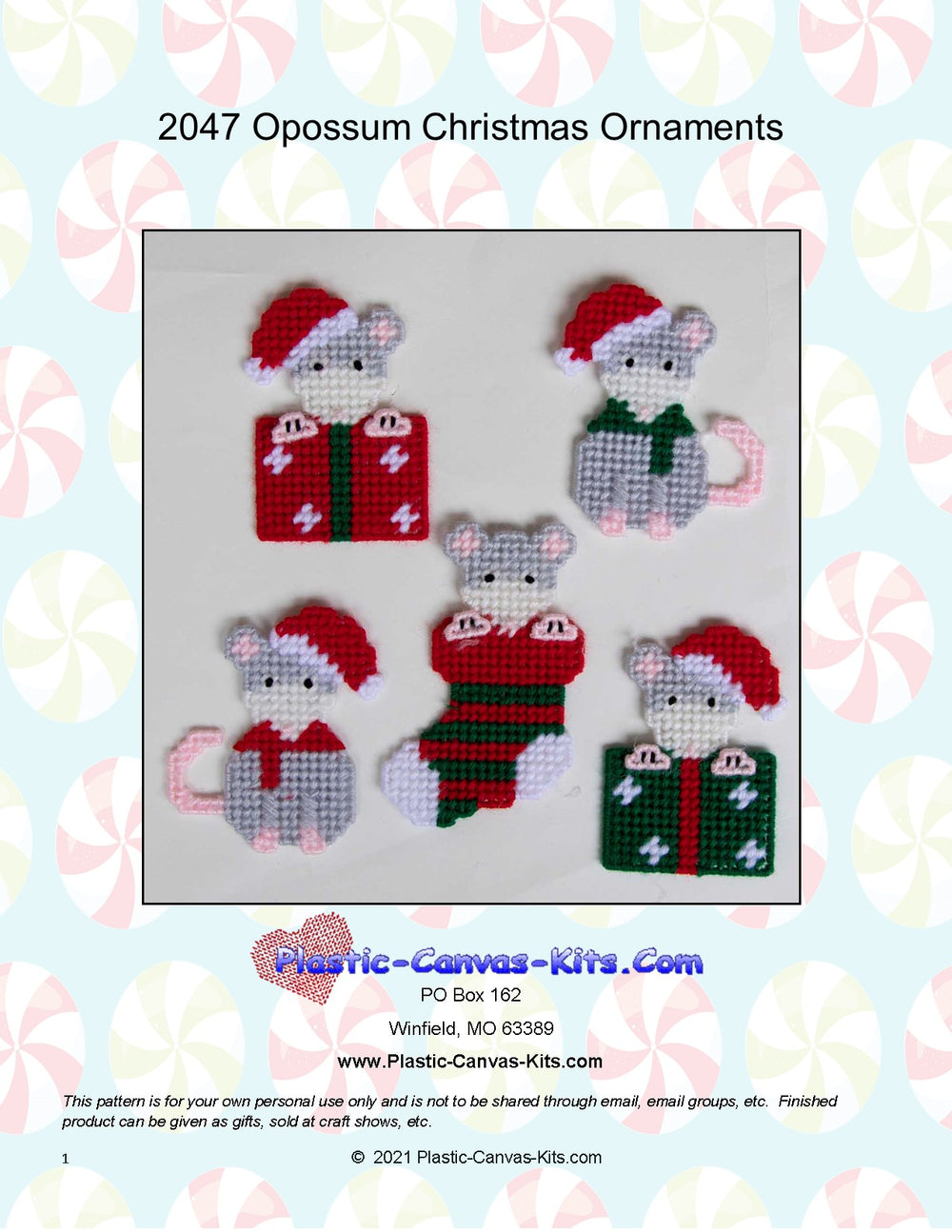 Opossum Christmas Ornaments