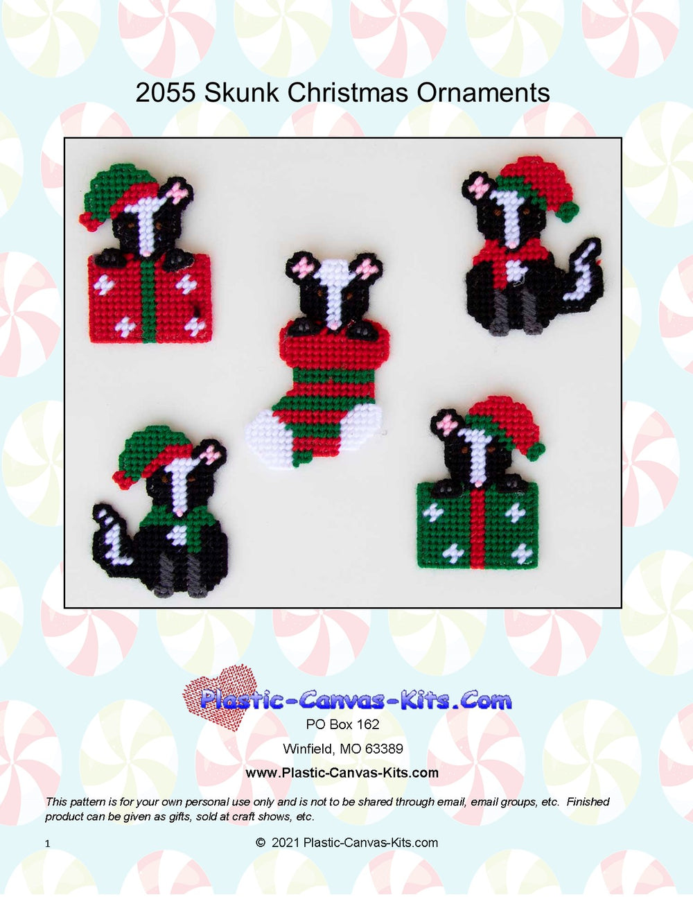 Skunk Christmas Ornaments