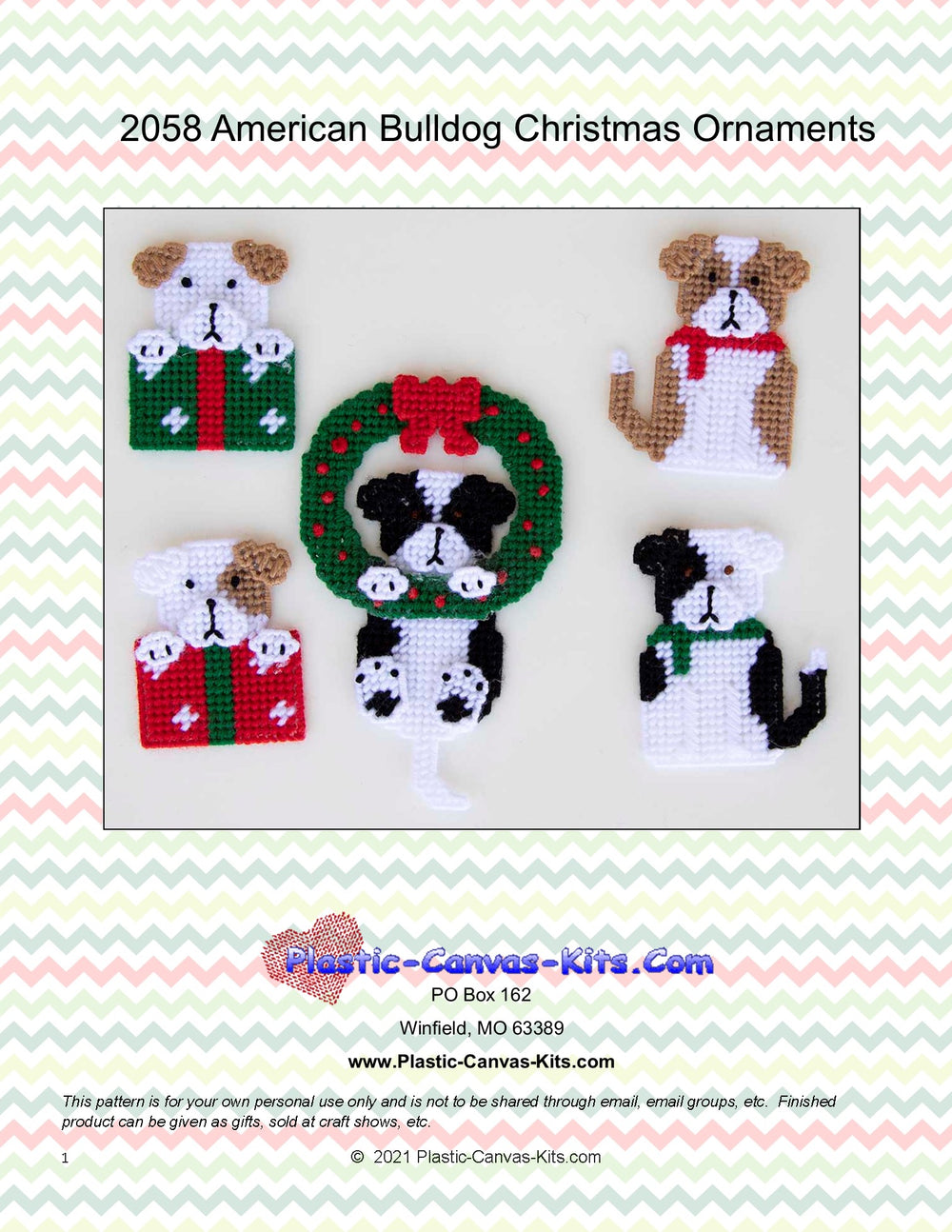 American Bulldog Christmas Ornaments