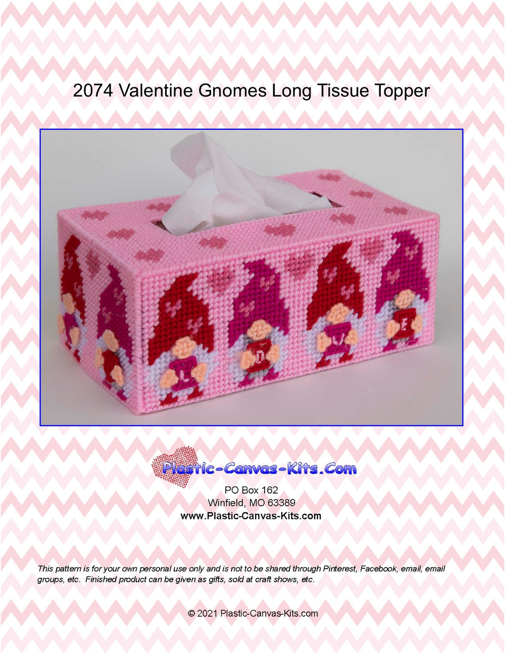 Valentine's Day Gnomes LongTissue Topper