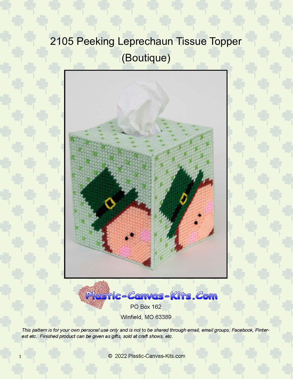 Peeking Leprechaun Tissue Topper