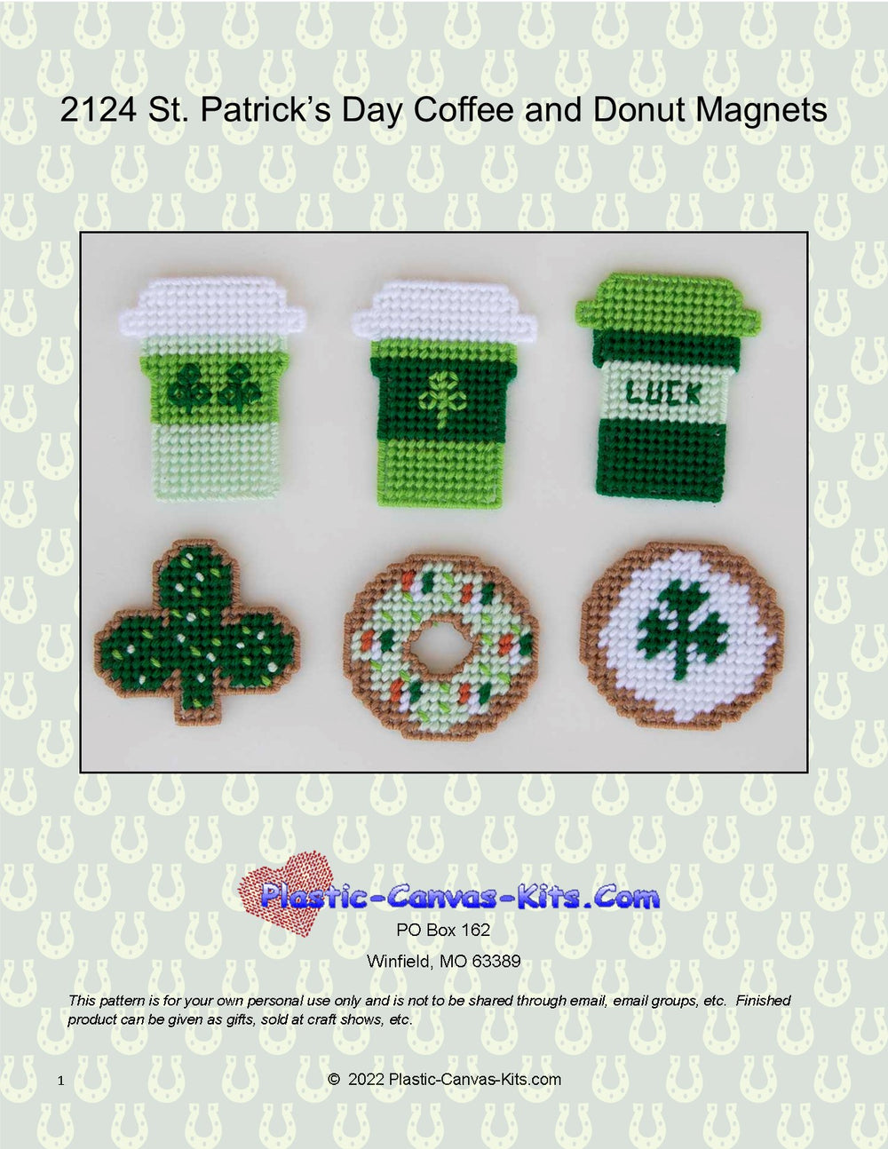 St. Patrick's Day Coffee and Donut Magnets