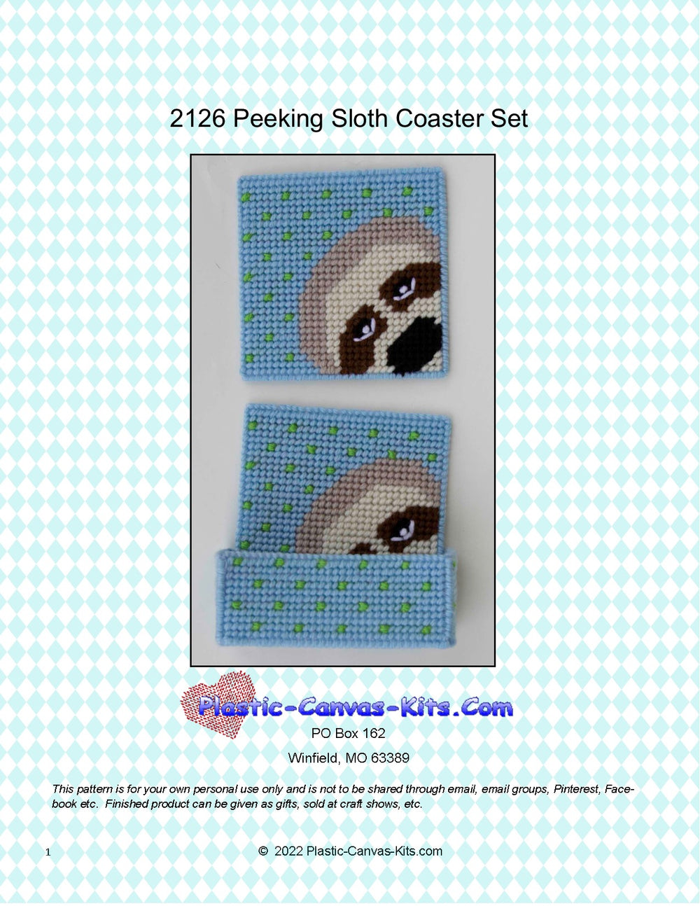 Peeking Sloth Coaster Set