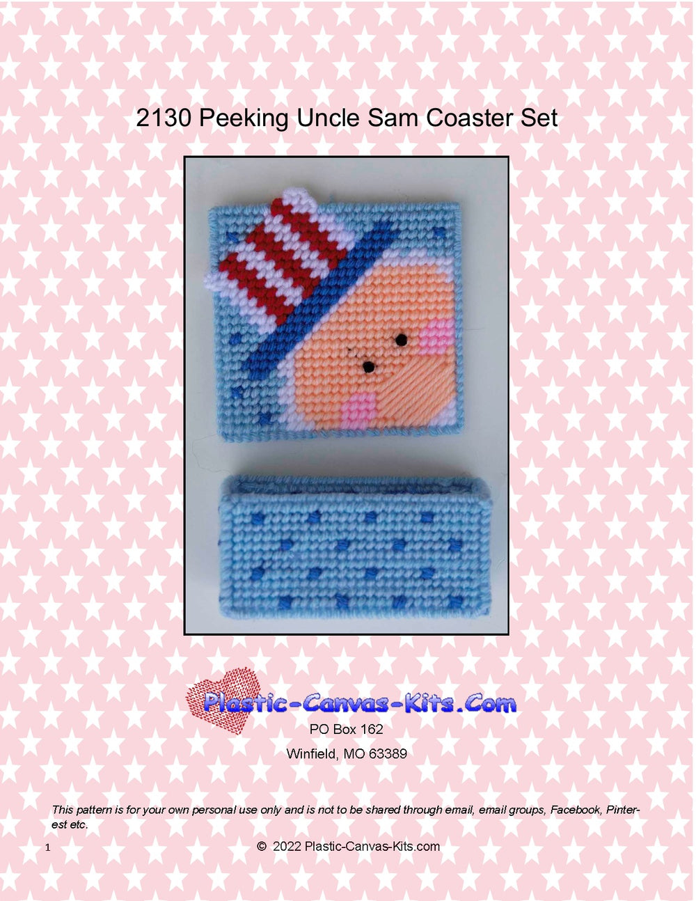 Peeking Uncle Sam Coaster Set