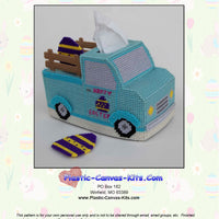 Easter Truck Tissue Topper and Coaster Set