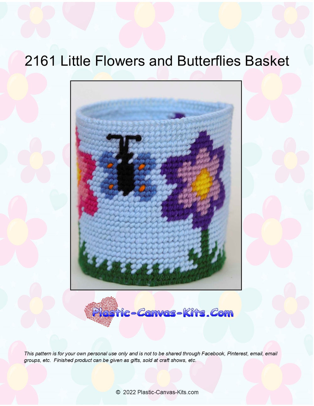 Little Flowers and Butterflies Basket