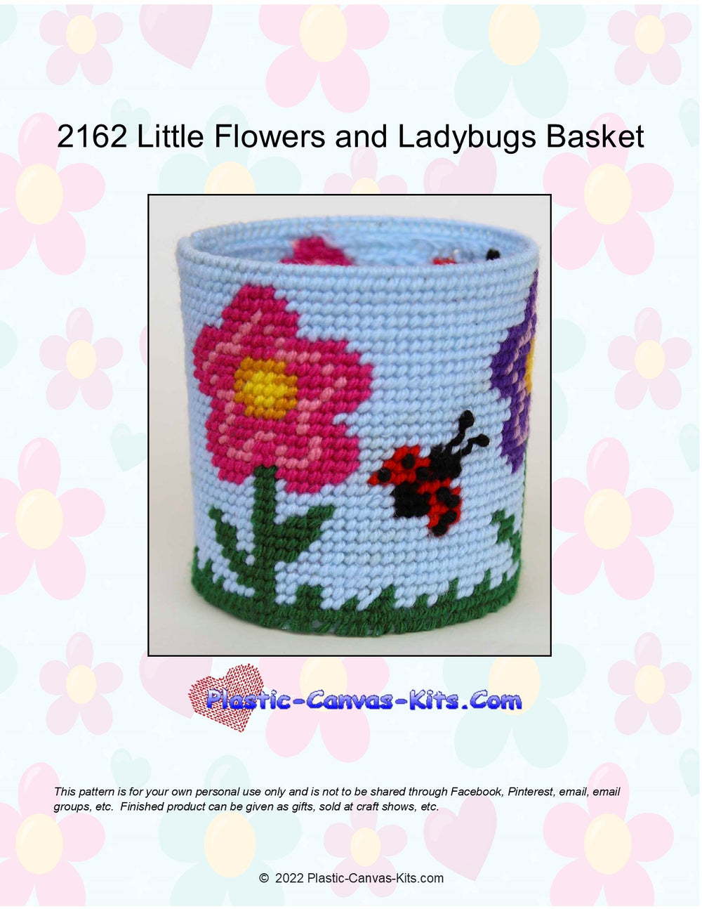 Little Flowers and Ladybugs Basket