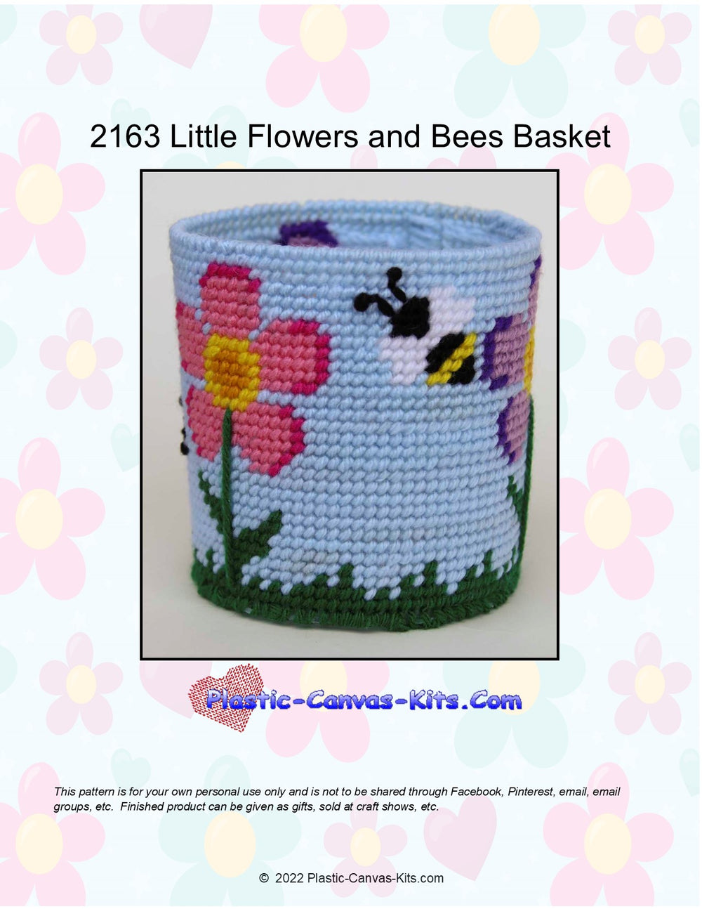 Little Flowers and Bees Basket