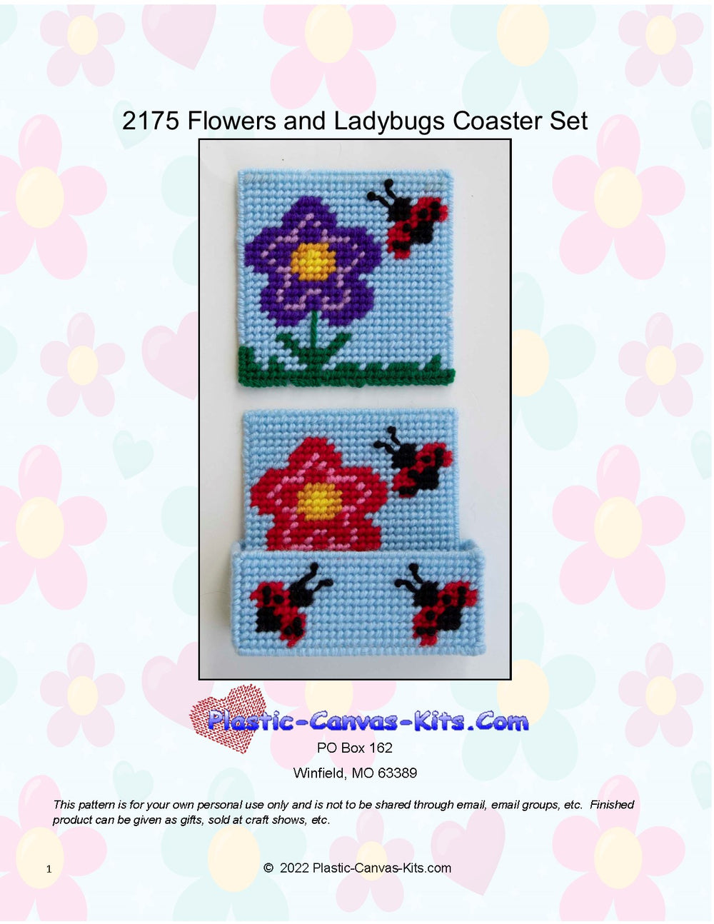 Flowers and Ladybugs Coaster Set