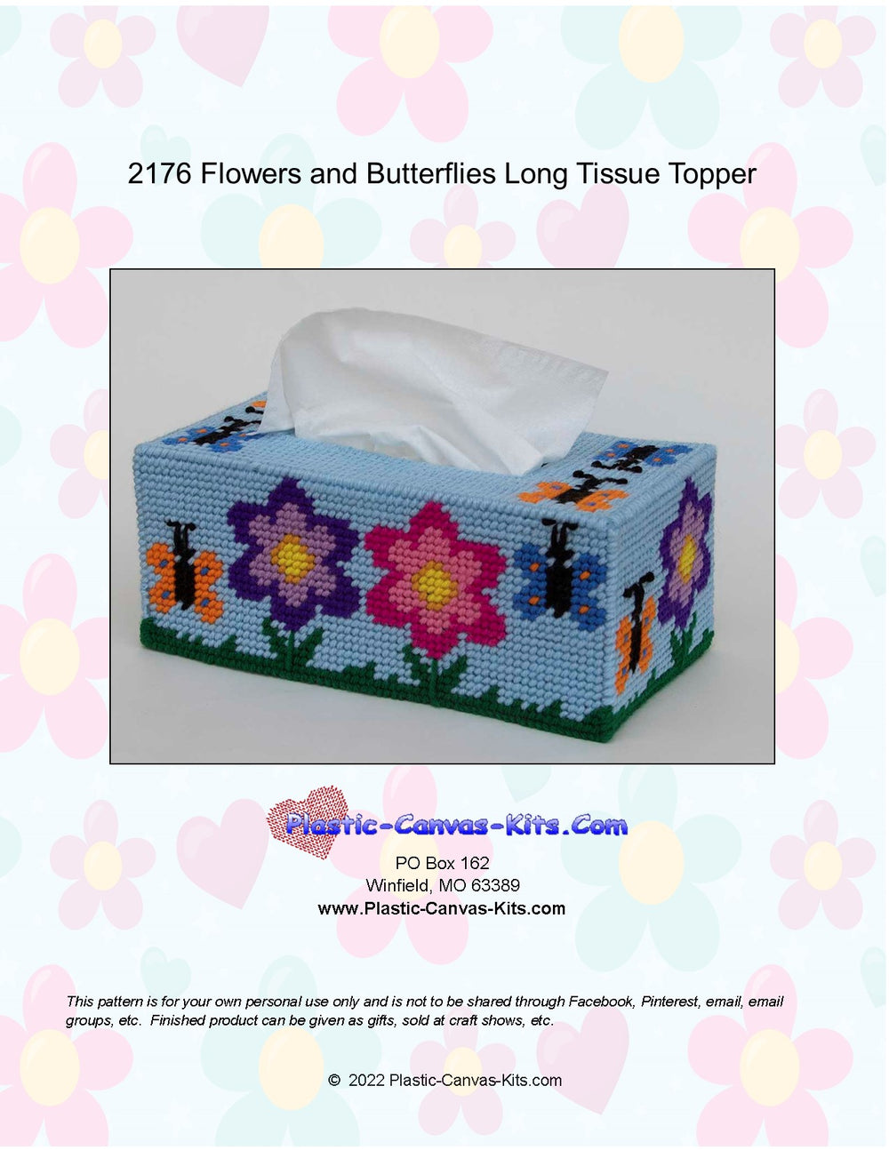 Flowers and Butterflies Tissue Topper
