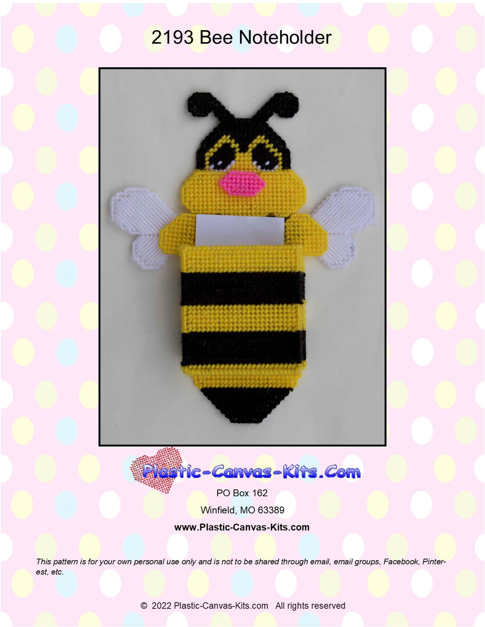 Bee Magnetic Note Holder