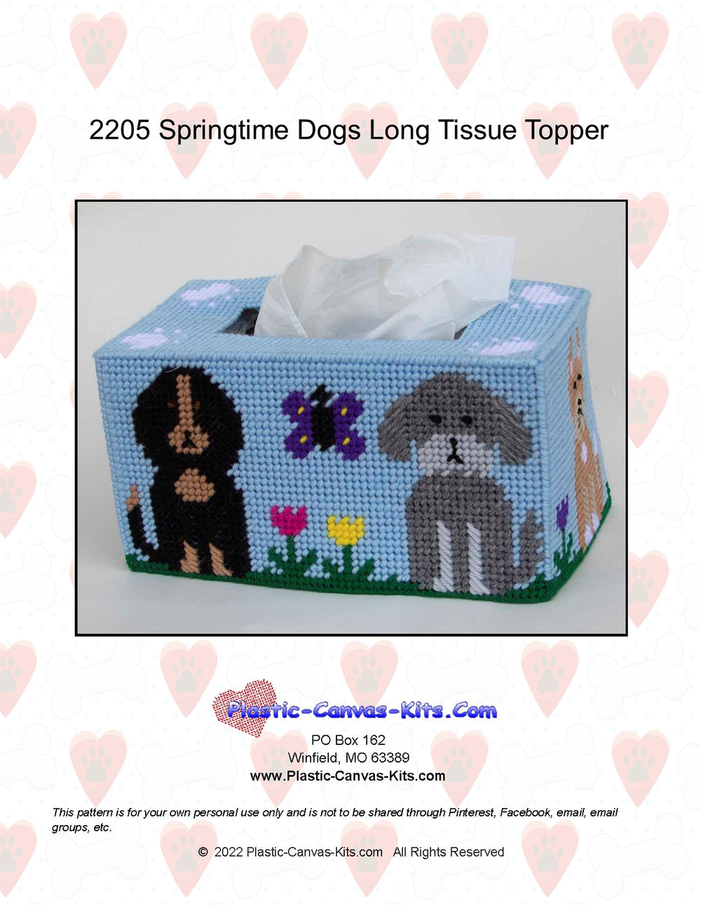 Springtime Dogs Long Tissue Topper
