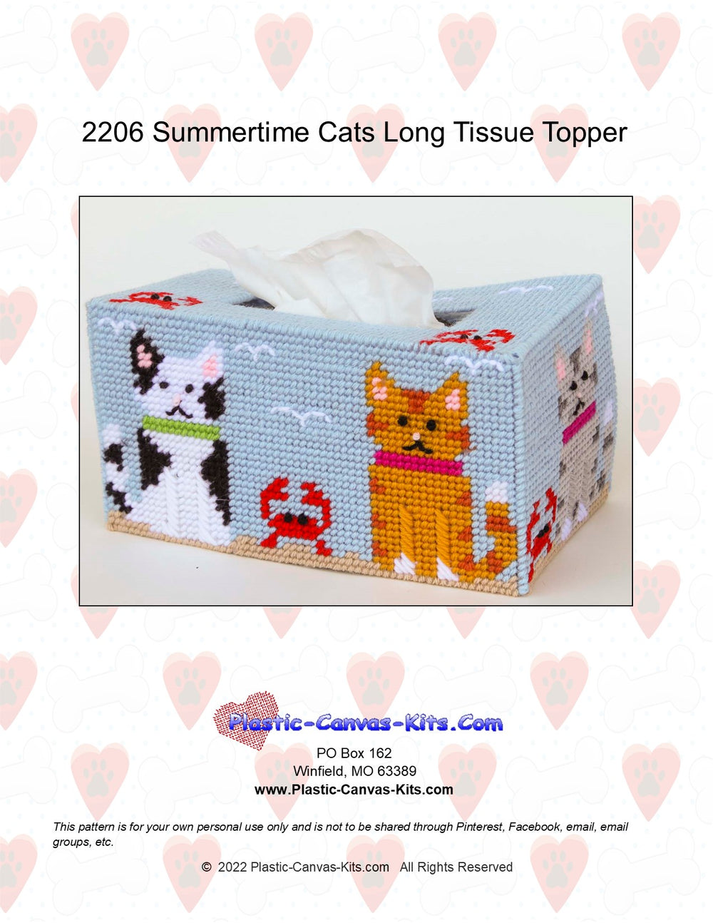 Summertime Cats Long Tissue Topper