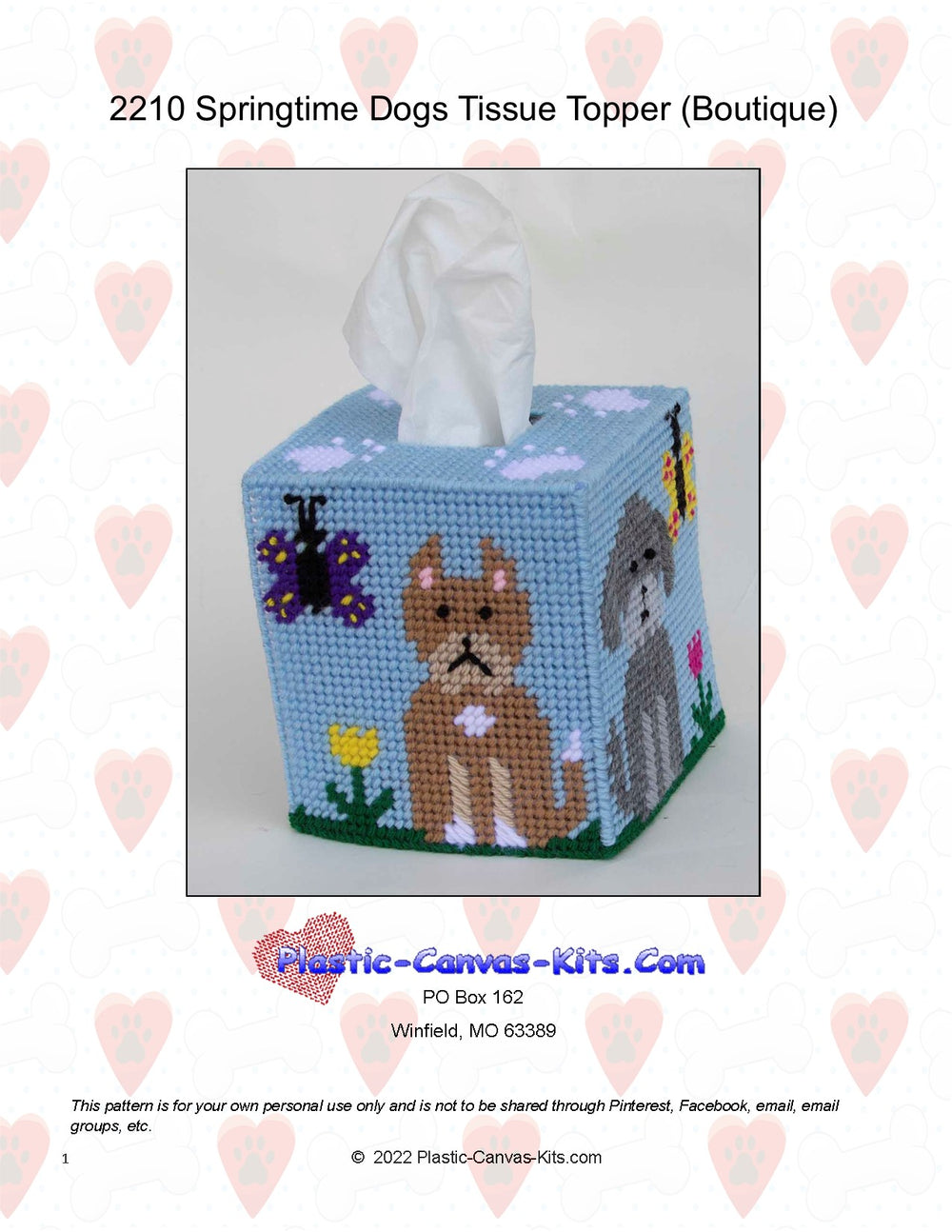 Springtime Dogs Tissue Topper (Boutique)