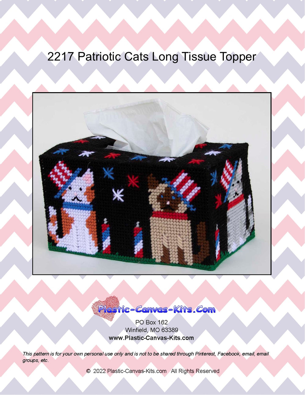Patriotic Cats Long Tissue Topper